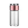 BPA-freie doppelwandige Glas-Tee-Ei-Wasserflasche mit Sieb